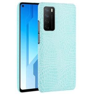 For Huawei Honor Play4 Shockproof Crocodile Texture PC + PU Case(Light green)