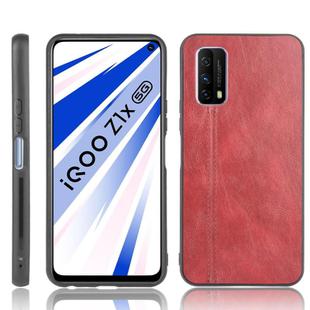 For Vivo Z1x Shockproof Sewing Cow Pattern Skin PC + PU + TPU Case(Red)