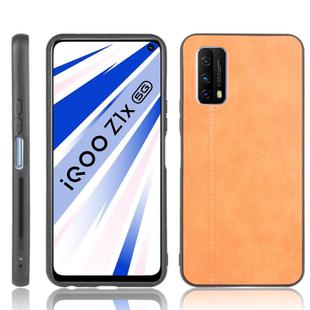 For Vivo Z1x Shockproof Sewing Cow Pattern Skin PC + PU + TPU Case(Orange)