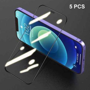 For iPhone 12 mini 5 PCS ENKAY Hat-Prince Full Glue 0.26mm 9H 2.5D Tempered Glass Full Coverage Film