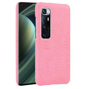 For Xiaomi Mi 10 Ultra Shockproof Crocodile Texture PC + PU Case(Pink)