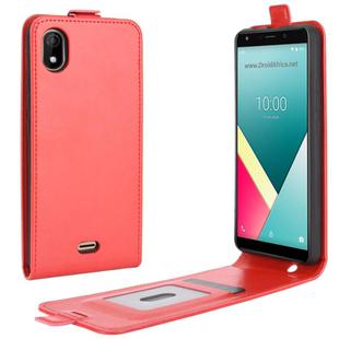 For WIKO Y61 R64 Texture Single Vertical Flip Leather Protective Case with Card Slots & Photo Frame(Red)