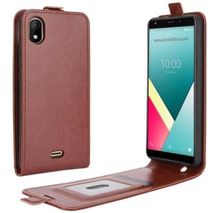 For WIKO Y61 R64 Texture Single Vertical Flip Leather Protective Case with Card Slots & Photo Frame(Brown)