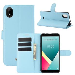 For WIKO Y61 Litchi Texture Horizontal Flip Protective Case with Holder & Card Slots & Wallet(Blue)