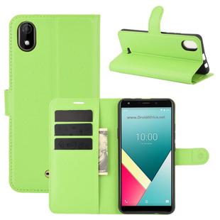 For WIKO Y61 Litchi Texture Horizontal Flip Protective Case with Holder & Card Slots & Wallet(Green)