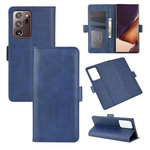 For Samsung Galaxy Note20 Ultra Dual-side Magnetic Buckle Horizontal Flip Leather Case with Holder & Card Slots & Wallet(Dark Blue)