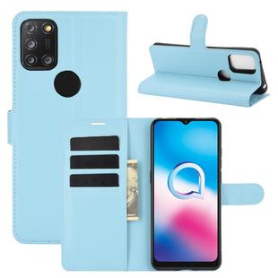 For Alcatel 3X 2020 Litchi Texture Horizontal Flip Protective Case with Holder & Card Slots & Wallet(Blue)