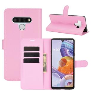 For LG Stylo 6 Litchi Texture Horizontal Flip Protective Case with Holder & Card Slots & Wallet(Pink)