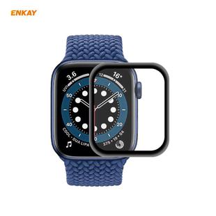 For Apple Watch 6/5/4/SE 44mm ENKAY Hat-Prince 0.2mm 9H Surface Hardness 3D Explosion-proof Aluminum Alloy Edge Full Screen Tempered Glass Screen Film