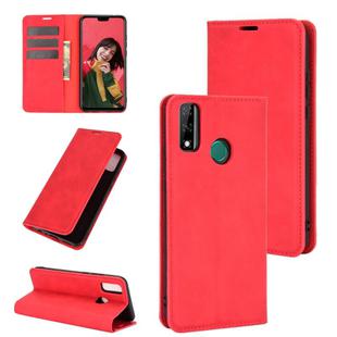 For Huawei Y8S  Retro-skin Business Magnetic Suction Leather Case with Holder & Card Slots & Wallet(Red)