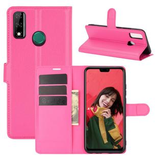 For Huawei Y8S Litchi Texture Horizontal Flip Protective Case with Holder & Card Slots & Wallet(Rose red)