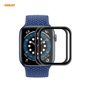 2 PCS For Apple Watch Series 6/5/4/SE 44mm ENKAY Hat-Prince 3D Full Screen PET Curved Hot Bending HD Screen Protector Film(Black)