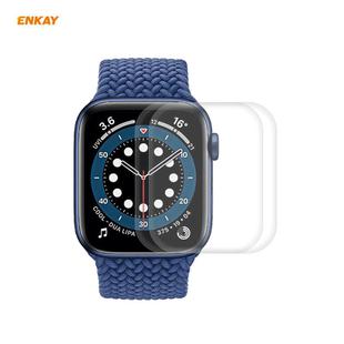 2 PCS For Apple Watch Series 6/5/4/SE 44mm ENKAY Hat-Prince 3D Full Screen PET Curved Hot Bending HD Screen Protector Film(Transparent)