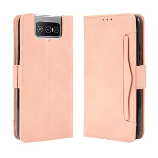 For Asus Zenfone 7 ZS670KS/Zenfone 7 Pro ZS671KS Wallet Style Skin Feel Calf Pattern Leather Case ，with Separate Card Slot(Pink)