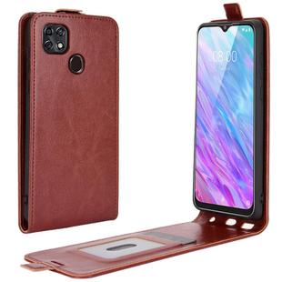 For ZTE Blade 10 Smart/ Blade 20 R64 Texture Single Vertical Flip Leather Protective Case with Card Slots & Photo Frame(Brown)