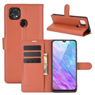 For ZTE Blade 10 Smart/Blade 20 Litchi Texture Horizontal Flip Protective Case with Holder & Card Slots & Wallet(Brown)