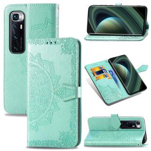 For Xiaomi Mi 10 Ultra Mandala Flower Embossed Horizontal Flip Leather Case with Bracket / Card Slot / Wallet / Lanyard(Green)