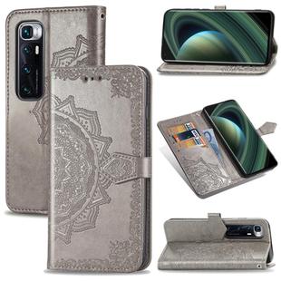 For Xiaomi Mi 10 Ultra Mandala Flower Embossed Horizontal Flip Leather Case with Bracket / Card Slot / Wallet / Lanyard(Gray)