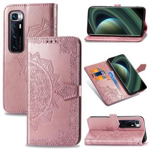 For Xiaomi Mi 10 Ultra Mandala Flower Embossed Horizontal Flip Leather Case with Bracket / Card Slot / Wallet / Lanyard(Rose Gold)