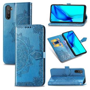 For Huawei Mate 40 Lite/Maimang 9 Mandala Flower Embossed Horizontal Flip Leather Case with Bracket / Card Slot / Wallet / Lanyard(Blue)
