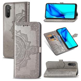 For Huawei Mate 40 Lite/Maimang 9 Mandala Flower Embossed Horizontal Flip Leather Case with Bracket / Card Slot / Wallet / Lanyard(Gray)