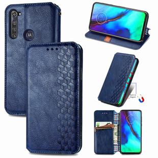 For Motorola Moto G Pro Cubic Grid Pressed Horizontal Flip Magnetic PU Leather Case with Holder & Card Slots & Wallet(Blue)