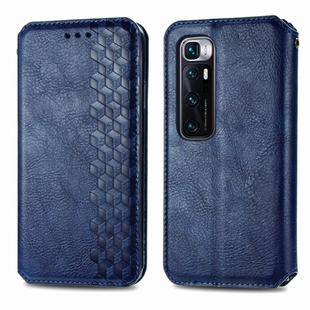 For Xiaomi Mi 10 Ultra Cubic Grid Pressed Horizontal Flip Magnetic PU Leather Case with Holder & Card Slots & Wallet(Blue)