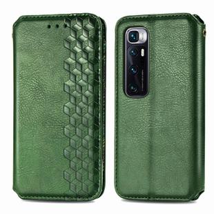 For Xiaomi Mi 10 Ultra Cubic Grid Pressed Horizontal Flip Magnetic PU Leather Case with Holder & Card Slots & Wallet(Green)