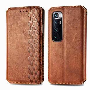 For Xiaomi Mi 10 Ultra Cubic Grid Pressed Horizontal Flip Magnetic PU Leather Case with Holder & Card Slots & Wallet(Brown)