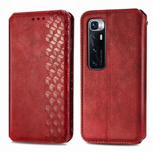 For Xiaomi Mi 10 Ultra Cubic Grid Pressed Horizontal Flip Magnetic PU Leather Case with Holder & Card Slots & Wallet(Red)