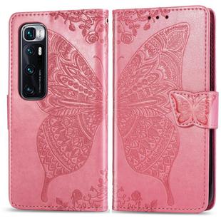 For Xiaomi Mi 10 Ultra Butterfly Love Flower Embossed Horizontal Flip Leather Case with Holder & Card Slots & Wallet & Lanyard(Pink)