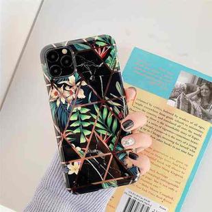 For iPhone 12 mini Plating Geometric Flower Series IMD TPU Mobile Phone Case(Black PH5)