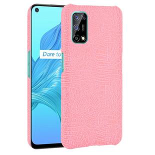 For OPPO Realme V5 5G Shockproof Crocodile Texture PC + PU Case(Pink)