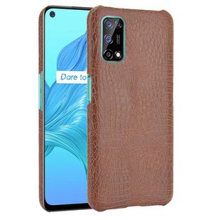 For OPPO Realme V5 5G Shockproof Crocodile Texture PC + PU Case(Brown)