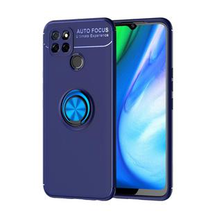 For OPPO Realme V3 Metal Ring Holder 360 Degree Rotating TPU Case(Blue+Blue)