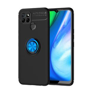 For OPPO Realme V3 Metal Ring Holder 360 Degree Rotating TPU Case(Black+Blue)