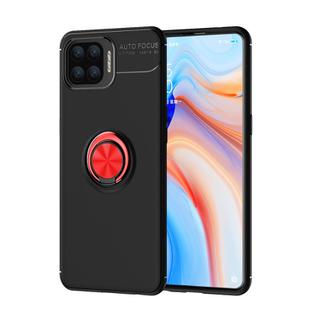 For OPPO F17 Pro Metal Ring Holder 360 Degree Rotating TPU Case(Black+Red)