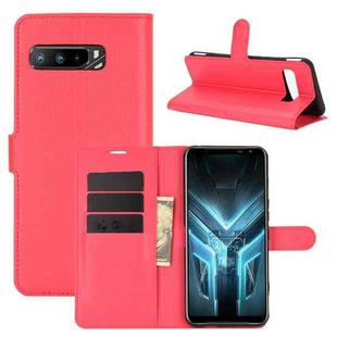 For Asus ROG Phone 3 ZS661KS Litchi Texture Horizontal Flip Protective Case with Holder & Card Slots & Wallet(Red)