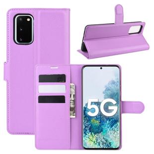 For Samsung Galaxy S20 FE 4G / 5G Litchi Texture Horizontal Flip Protective Case with Holder & Card Slots & Wallet(Purple)