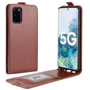 For Samsung Galaxy S20 FE (4G/5G) / S20 Lite R64 Texture Single Vertical Flip Leather Protective Case with Card Slots & Photo Frame(Brown)