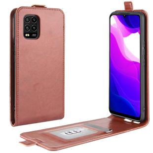 For Xiaomi Mi 10 Lite 5G / Mi 10 Youth 5G R64 Texture Single Vertical Flip Leather Protective Case with Card Slots & Photo Frame(Brown)