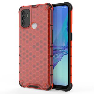 For OPPO A53 2020  Shockproof Honeycomb PC + TPU Case(Red)