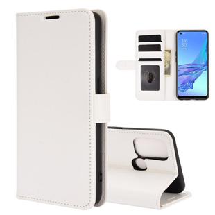 For OPPO A53 2020/OPPO A32 2020 R64 Texture Single Horizontal Flip Protective Case with Holder & Card Slots & Wallet& Photo Frame(White)