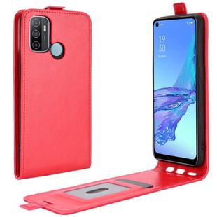 For OPPO A53 2020/OPPO A32 2020 R64 Texture Single Vertical Flip Leather Protective Case with Card Slots & Photo Frame(Red)