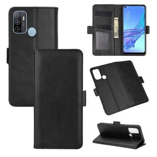 For OPPO A53 2020/OPPO A32 2020 Dual-side Magnetic Buckle Horizontal Flip Leather Case with Holder & Card Slots & Wallet(Black)