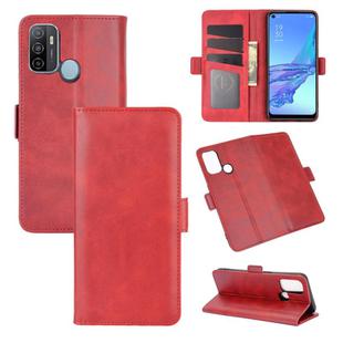 For OPPO A53 2020/OPPO A32 2020 Dual-side Magnetic Buckle Horizontal Flip Leather Case with Holder & Card Slots & Wallet(Red)