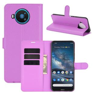 For Nokia 8.3 5G Litchi Texture Horizontal Flip Protective Case with Holder & Card Slots & Wallet(Purple)