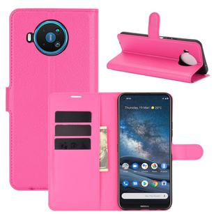 For Nokia 8.3 5G Litchi Texture Horizontal Flip Protective Case with Holder & Card Slots & Wallet(Rose red)