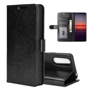 For Sony Xperia 5 II R64 Texture Single Horizontal Flip Protective Case with Holder & Card Slots & Wallet& Photo Frame(Black)