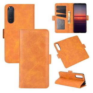 For Sony Xperia 5 II Dual-side Magnetic Buckle Horizontal Flip Leather Case with Holder & Card Slots & Wallet(Yellow)